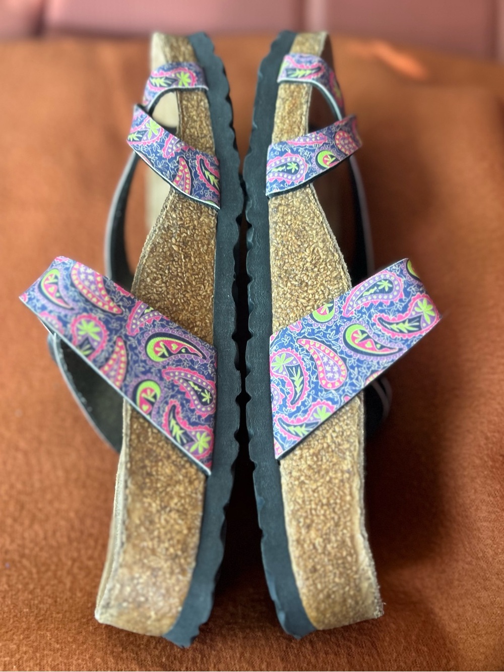 Birkenstock Papillio Multicolor Paisley Pattern Mayari Two-Strap Sandals size 7 - Picture 3 of 7